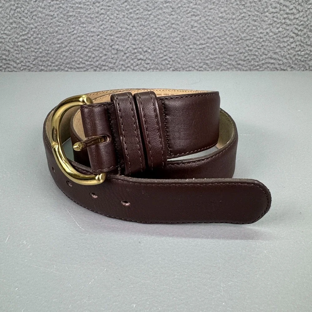 VTG Coach Belt Mens Brown XL Genuine Leather Made In USA Preppy Quiet Luxury